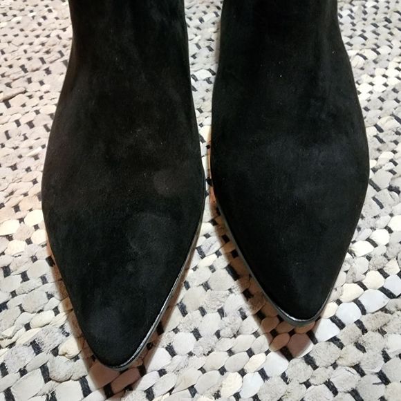 Splendid Niva Pointed Toe Suede Booties in Black - Picture 10 of 16